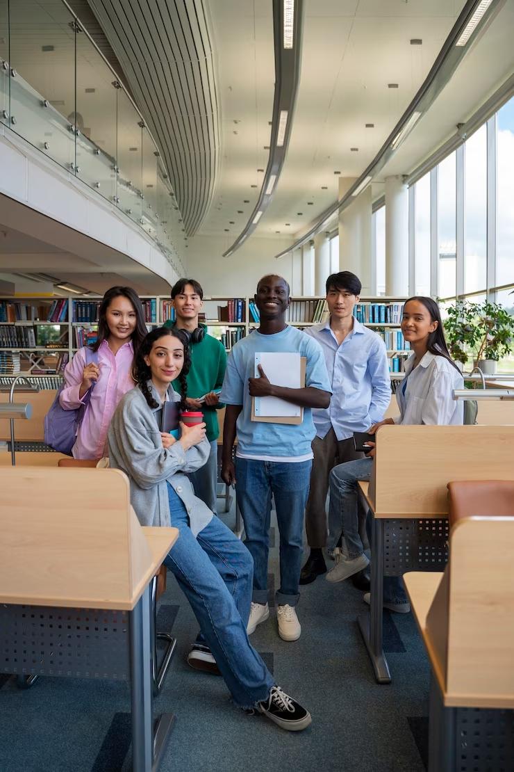 Étudiants souriants