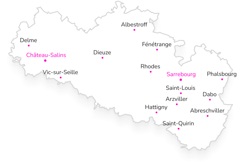 Carte du territoire de Château Salins Sarrebourg